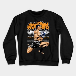 Muay Thai Wai Kru Kickboxing Born to Fight Crewneck Sweatshirt